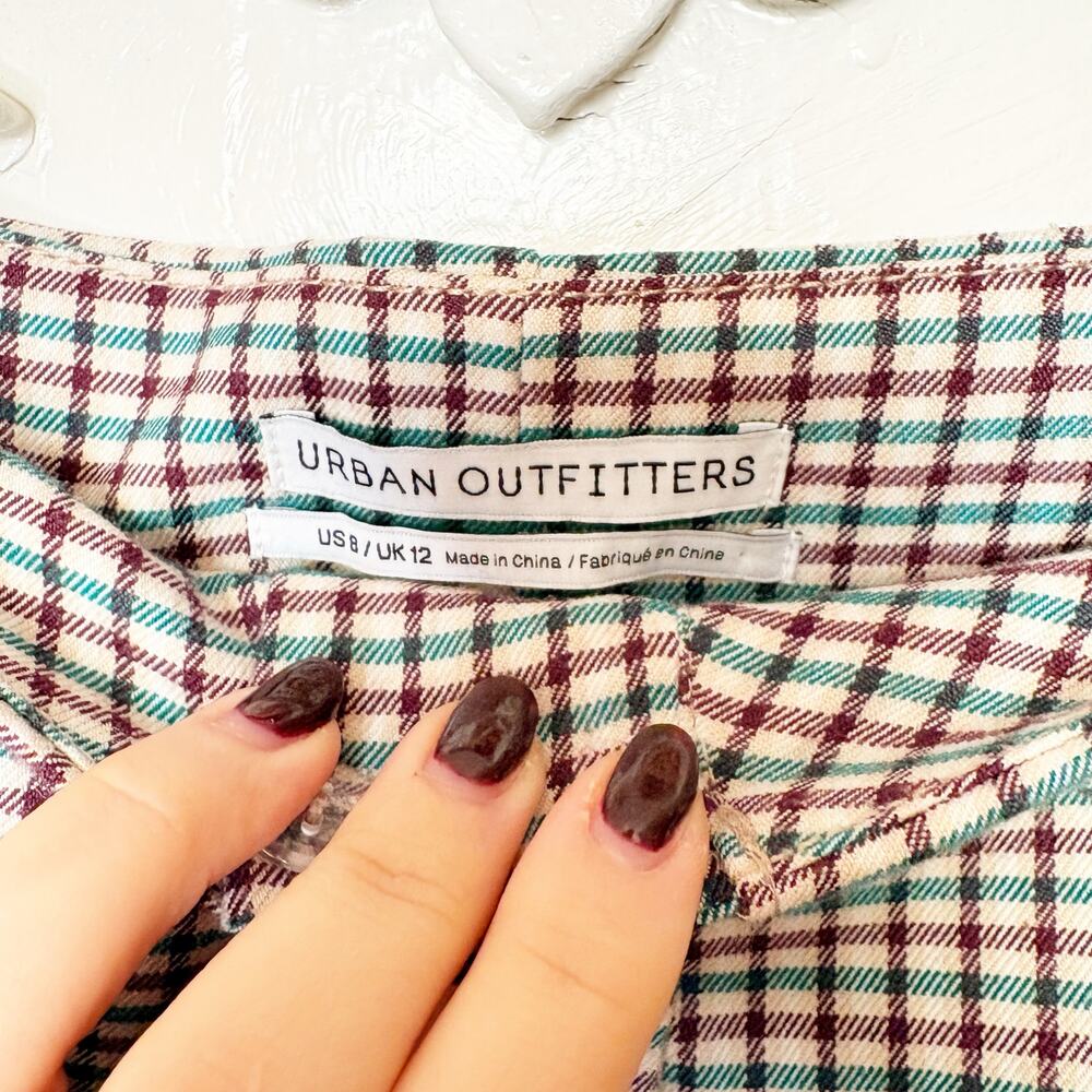 UO Urban Outfitters Saunter Carrot Trouser Pants Plaid High Waist Size 8 - Picture 4 of 8